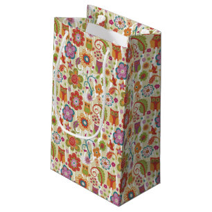 Colour Floral and Owl Small Gift Bag