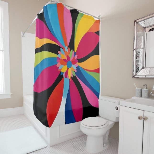 Colour Flower Abstract 3 Shower Curtain (In Situ)