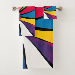 Colour Flower Abstract 7 Bath Towel Set