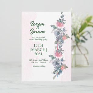 Colour Flower Simple Card wedding invitations card