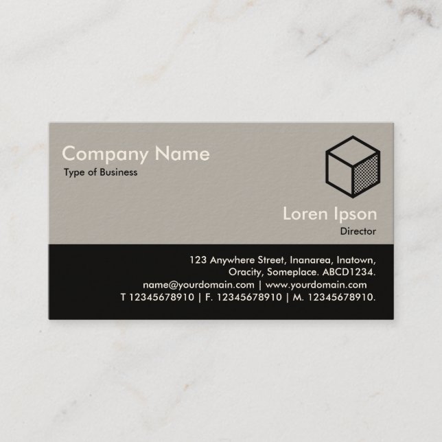 Colour Footer - 30pc Grey and Black (Cream) Business Card (Front)