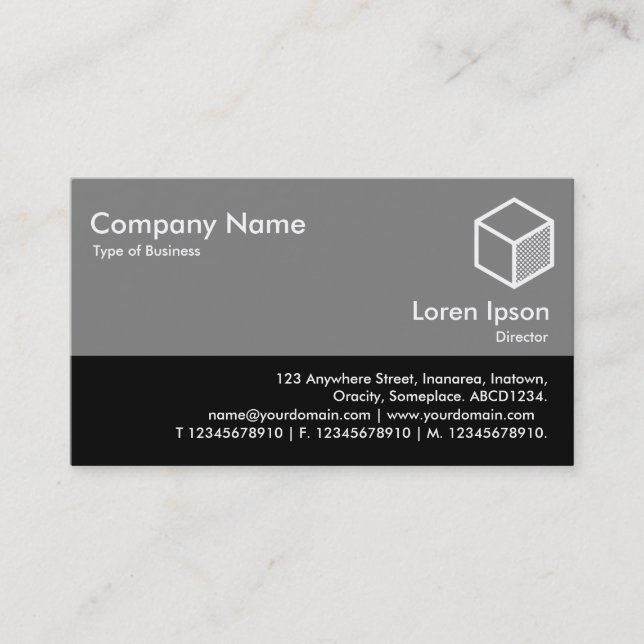 Colour Footer - 50pc Grey and Black Business Card (Front)