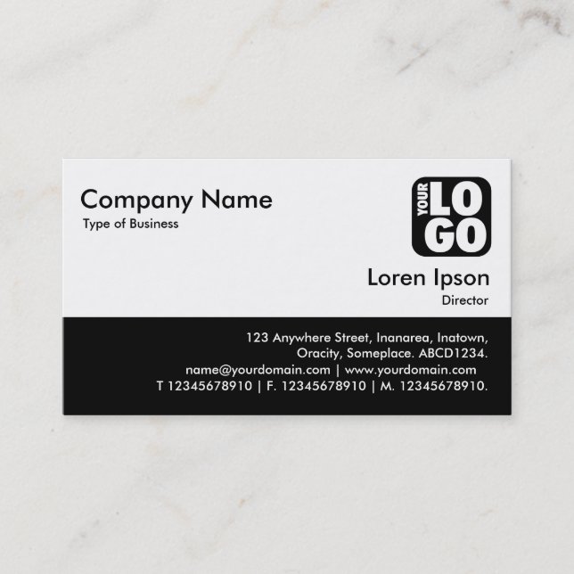 Colour Footer - Black Business Card (Front)
