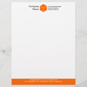 Colour Footer (Cube) - Orange Personalized Letterhead