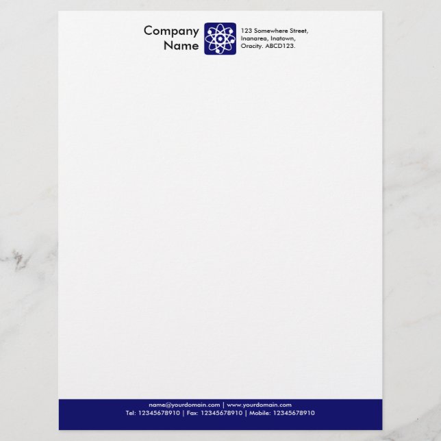 Colour Footer - Dark Blue Letterhead (Front)