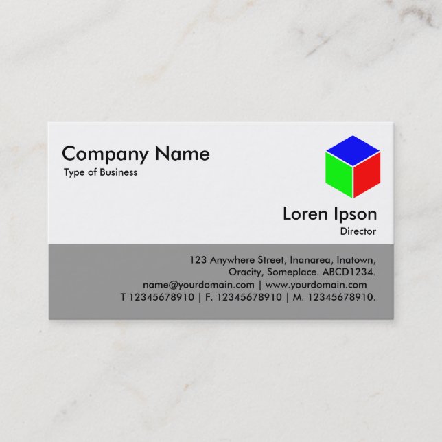 Colour Footer - Grey Business Card (Front)