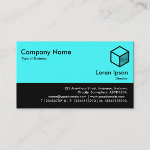 Colour Footer - Ice Blue and Black Business Card
