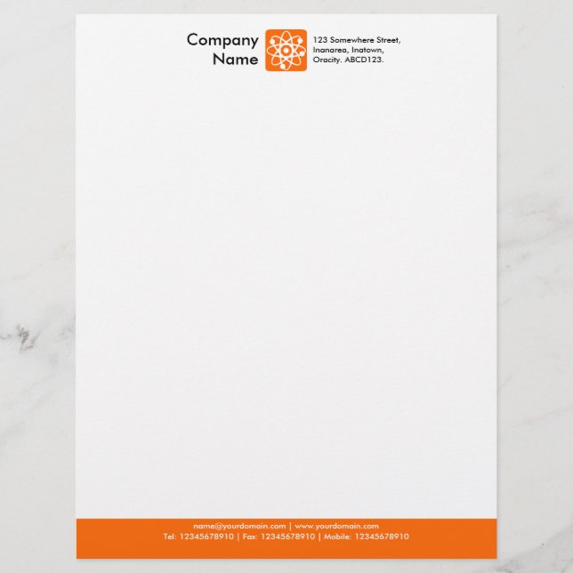 Colour Footer - Orange Letterhead Design (Front)