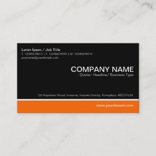 Colour Footer - Orange with Black Business Card