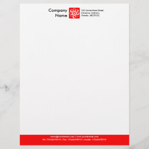 Colour Footer - Red Letterhead Template