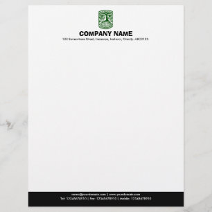 Colour Footer (Tiki) - Dk Green and Black Personalized Letterhead