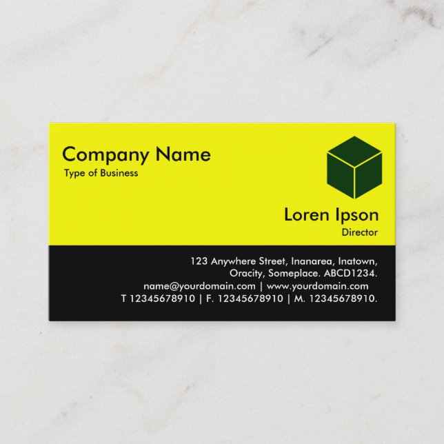 Colour Footer - Yellow and Black Business Card (Front)