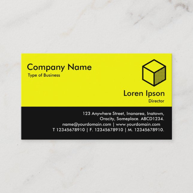 Colour Footer - Yellow and Black Business Card (Front)