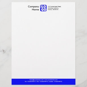 Colour Footer (Your Logo) - Blue Letterhead Template