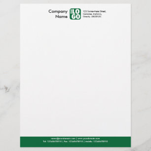 Colour Footer (Your Logo) - Forest Green Letterhead Template