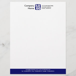 Colour Footer (Your Logo) - Navy Blue Personalised Letterhead