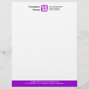 Colour Footer (Your Logo) - Purple Letterhead