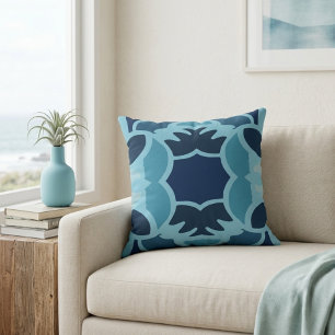 Colour Fun Collage Throw Pillow – Blue Tones