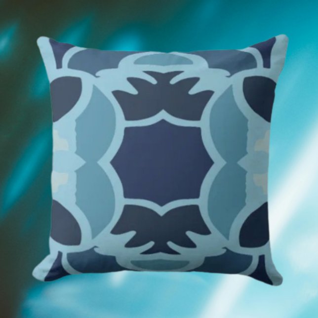 Colour Fun Collage Throw Pillow – Blue Tones (Creator Uploaded)