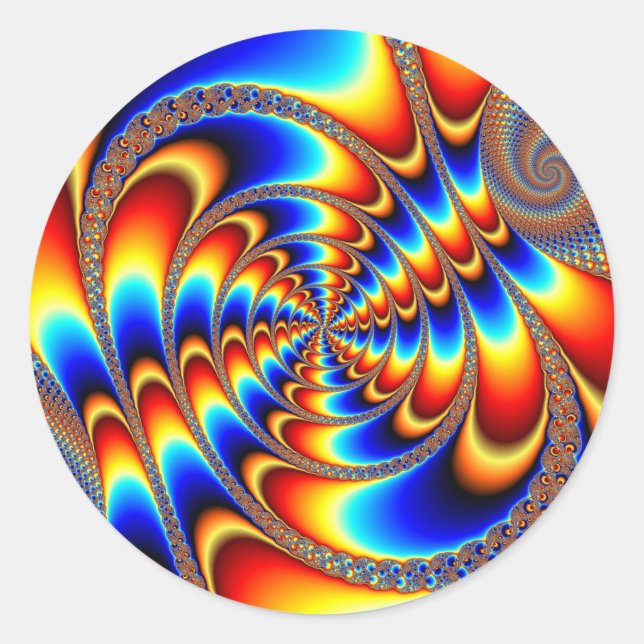 Colour Fun - Fractal Classic Round Sticker (Front)