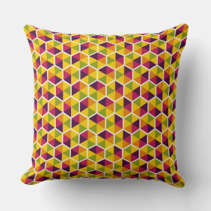 Colour Geometric Honeycomb Pattern 01 Cushion