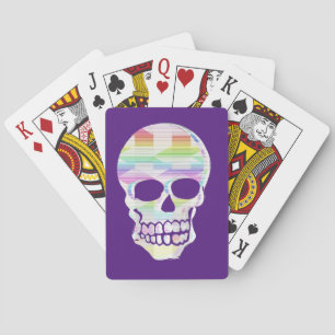  Colour Glitch Skull   Playing Cards