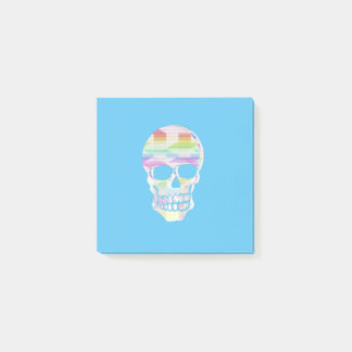 Colour Glitch Skull Post-It Notes