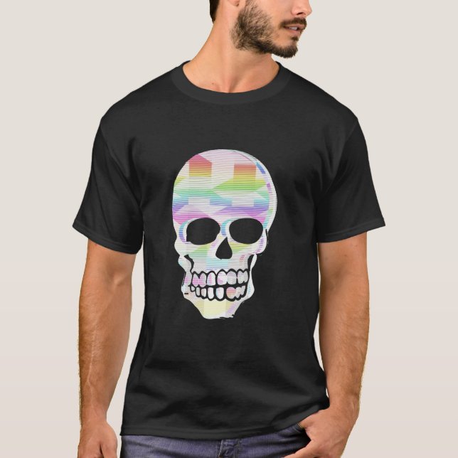 Colour Glitch Skull T-Shirt (Front)
