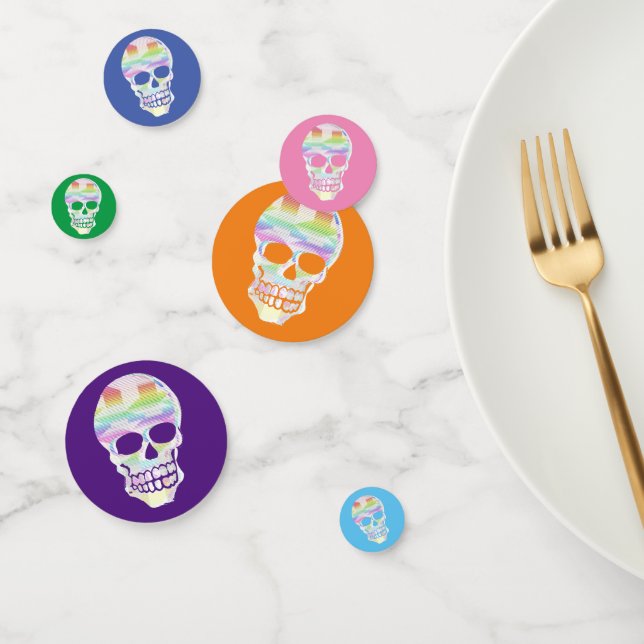 Colour Glitch Skull Table Confetti (Group)