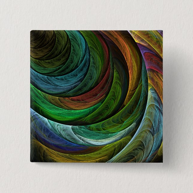 Colour Glory Modern Abstract Art Pattern Elegant 15 Cm Square Badge (Front)