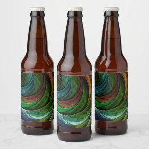 Colour Glory Modern Abstract Art Pattern Elegant Beer Bottle Label