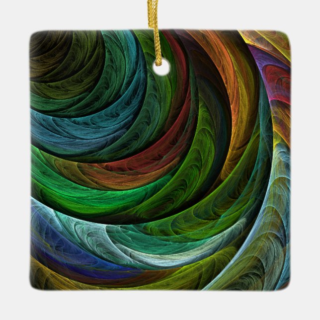 Colour Glory Modern Abstract Art Pattern Elegant Ceramic Tree Decoration (Front)
