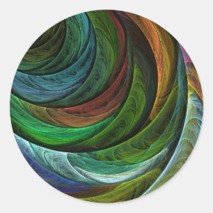 Colour Glory Modern Abstract Art Pattern Elegant Classic Round Sticker