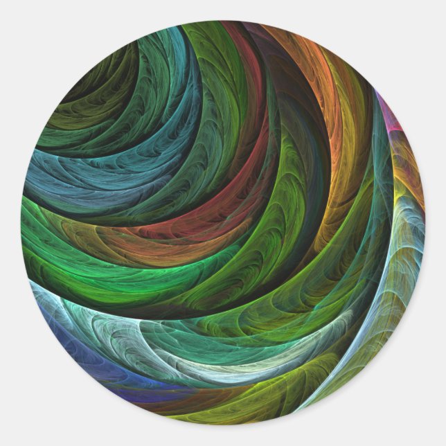 Colour Glory Modern Abstract Art Pattern Elegant Classic Round Sticker (Front)
