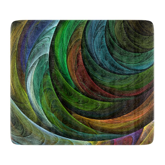 Colour Glory Modern Abstract Art Pattern Elegant Cutting Board (Front)
