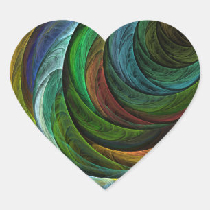 Colour Glory Modern Abstract Art Pattern Elegant Heart Sticker