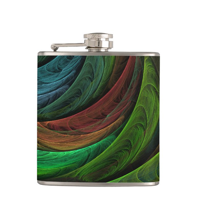 Colour Glory Modern Abstract Art Pattern Elegant Hip Flask (Front)