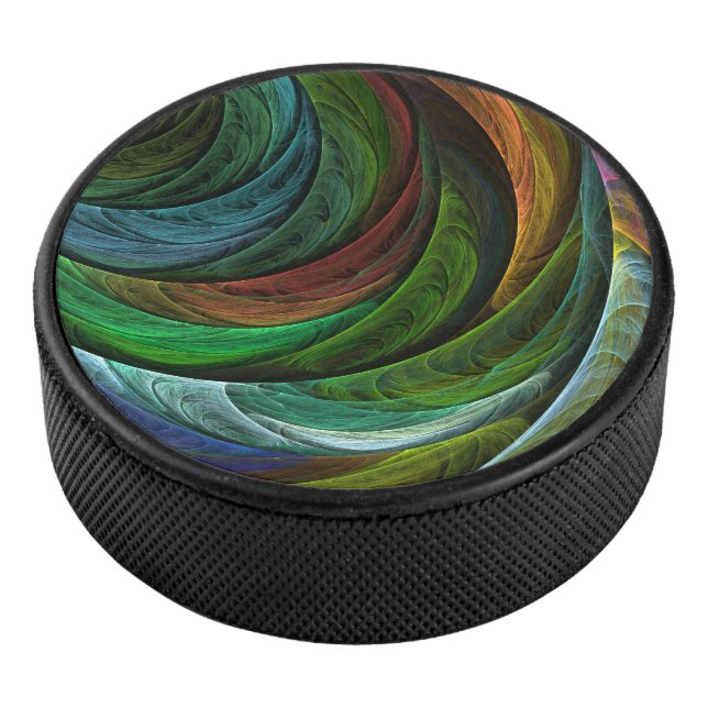 Colour Glory Modern Abstract Art Pattern Elegant Hockey Puck (3/4)