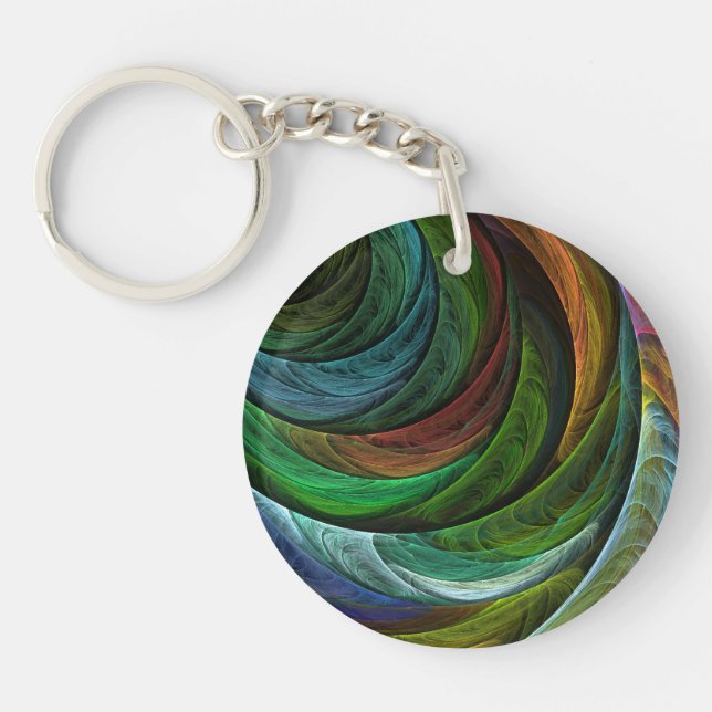 Colour Glory Modern Abstract Art Pattern Elegant Key Ring (Front)