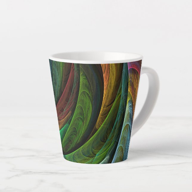 Colour Glory Modern Abstract Art Pattern Elegant Latte Mug (Right Angle)