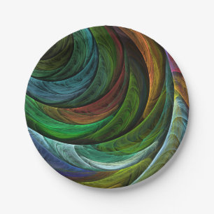 Colour Glory Modern Abstract Art Pattern Elegant Paper Plate