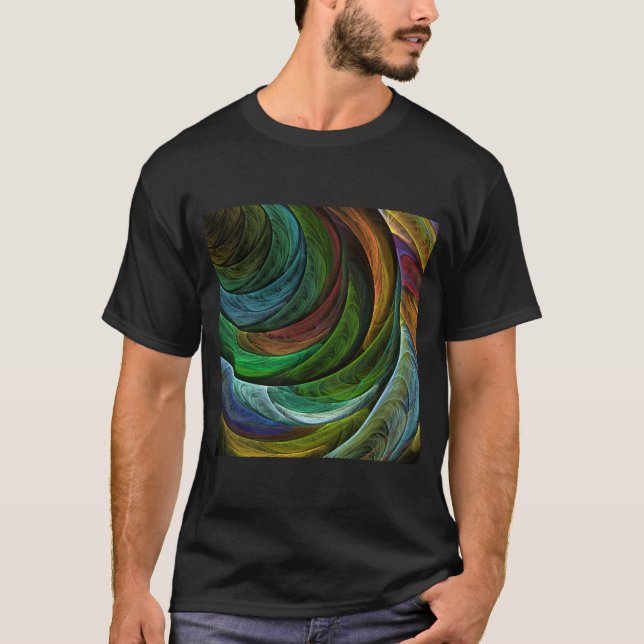 Colour Glory Modern Abstract Art Pattern Elegant T-Shirt (Front)
