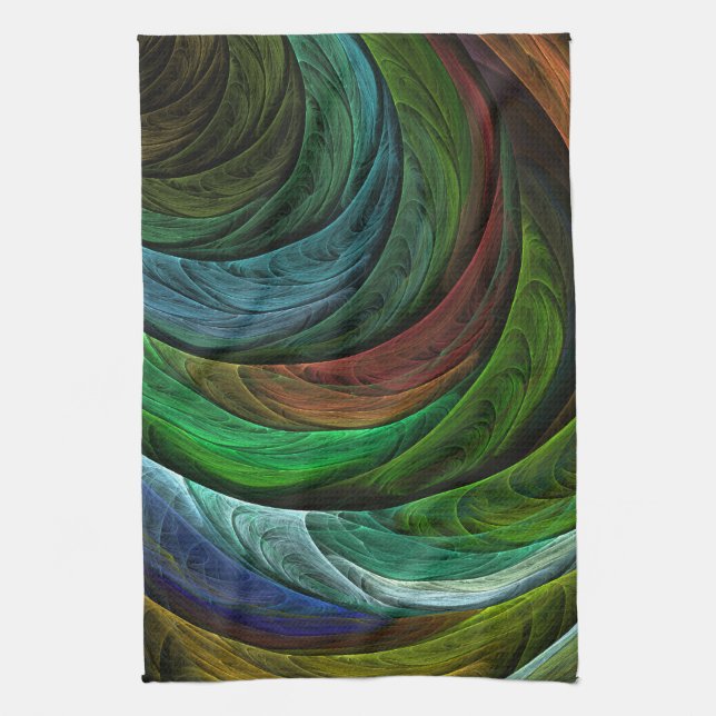 Colour Glory Modern Abstract Art Pattern Elegant Tea Towel (Vertical)