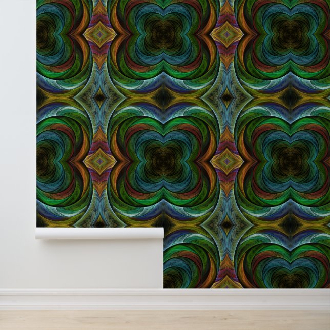 Colour Glory Modern Abstract Art Pattern Elegant Wallpaper (Application)