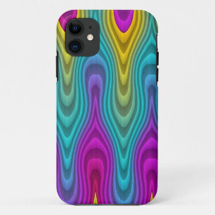 Colour Gradients Waves - yellow blue pink iPhone 11 Case