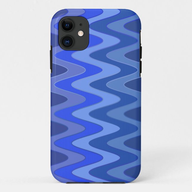Colour Gradients ZigZag Waves - blue Case-Mate iPhone Case (Back)