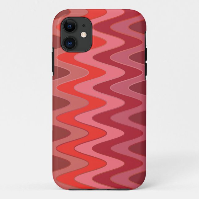 Colour Gradients ZigZag Waves - red Case-Mate iPhone Case (Back)