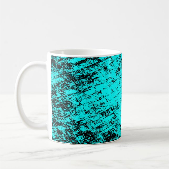 Colour grunge turquoise background. Halftone eleme Coffee Mug (Left)