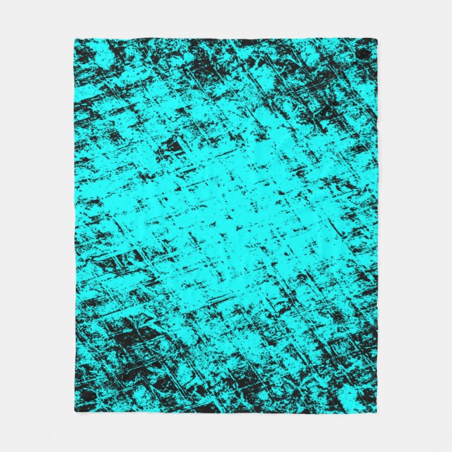 Colour grunge turquoise background. Halftone eleme Fleece Blanket (Front)