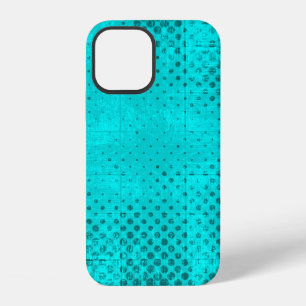 Colour grunge turquoise background. Halftone eleme iPhone 12 Case